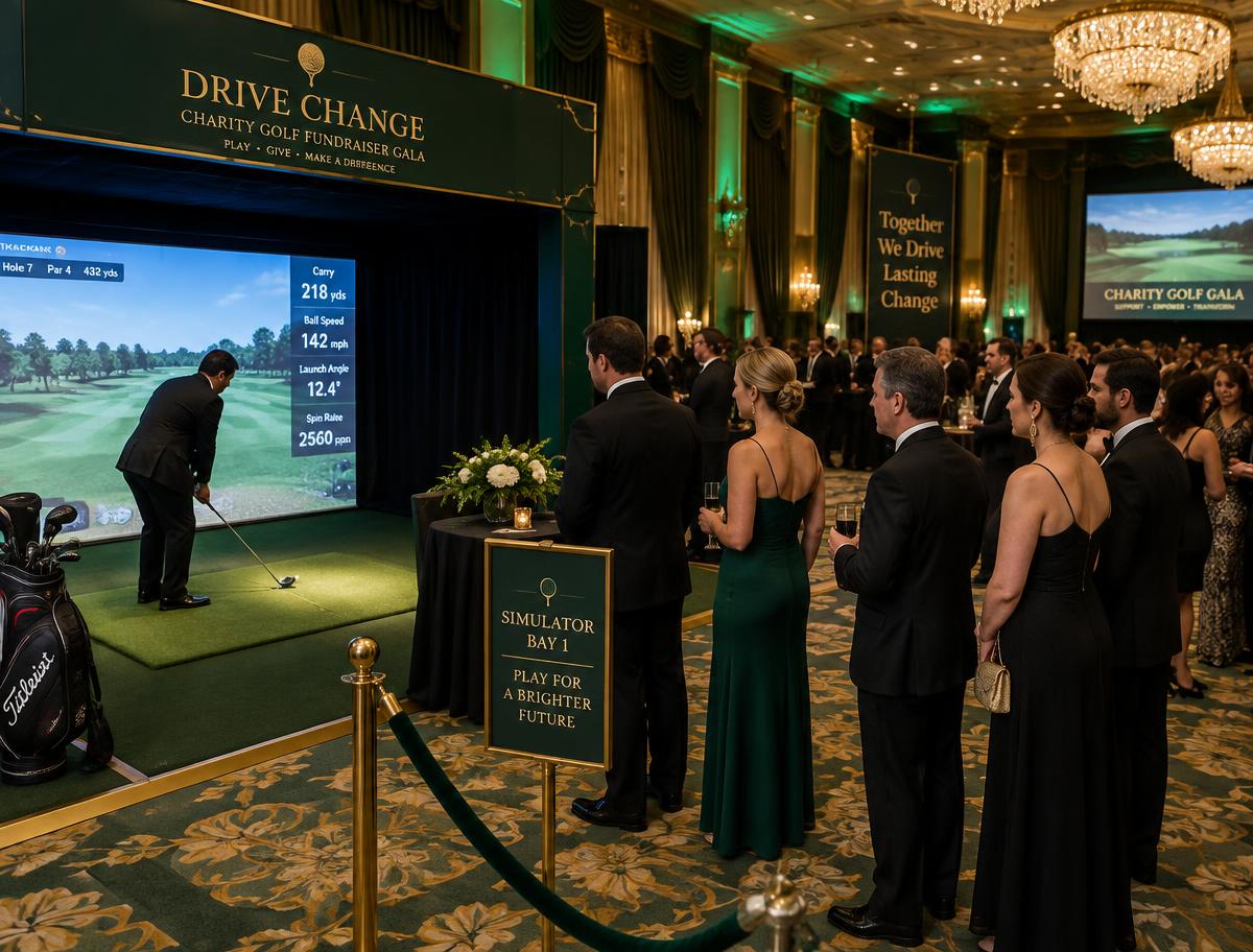 Golf activation at a charity fundraiser gala